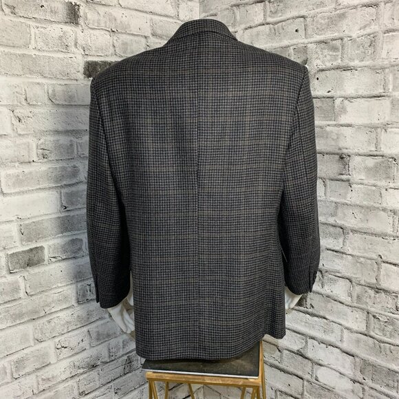 Vintage Union Made Oscar De La Renta Houndstooth Wool Blazer Sport Coat - Picture 5 of 16